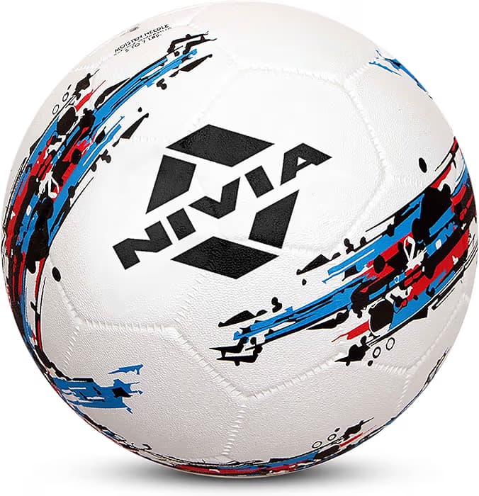 Nivia Storm White Moulded Football with Ball Pump Football - Size: 5 (Pack of 1, White)