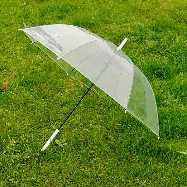 Transparent Dome Umbrella – Windproof with Comfortable Curved Handle – alternate view